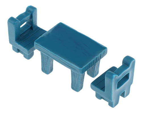 1/12 Casa De En Miniatura Muebles Silla De Conjunto Azul