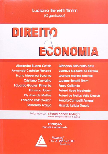 Direito E Economia: Direito E Economia, De A Livraria Do Advogado. Série Direito, Vol. Direito Economico. Editora Livraria Do Advogado Editora, Capa Mole, Edição Direito Economico Em Português, 20