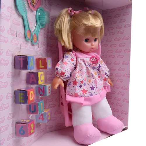 Mu eca Pepona Parlante Con Reposera Y Accesorios. Miluplast