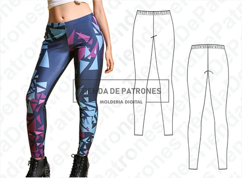 Molde Patron Calza Legging Mujer Pack Talles Xs-s-m-l-xl-2xl