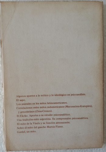 Algunos Mitos Latinoamericanos. Su Interpr. Psicoanalítica (Usado)