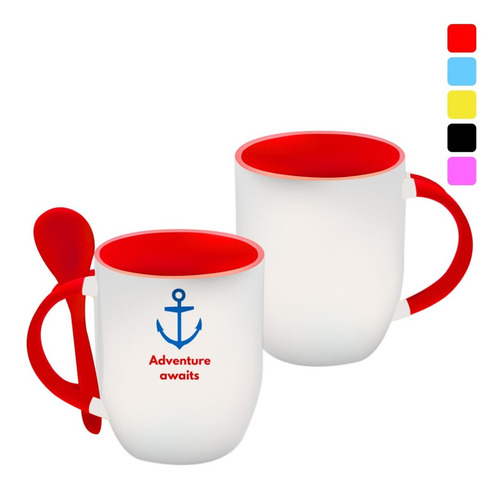 Taza Personalizada Ancla Con Cuchara