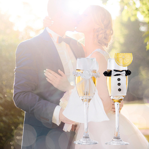 Juego De 8 Copas De Vino For Bodas, 4 Unidades, Decoración