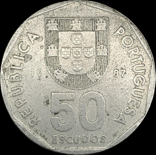 Moeda Portuguesa De 50 Escudos De 1987 - Mbc - Km#636 (Usado)