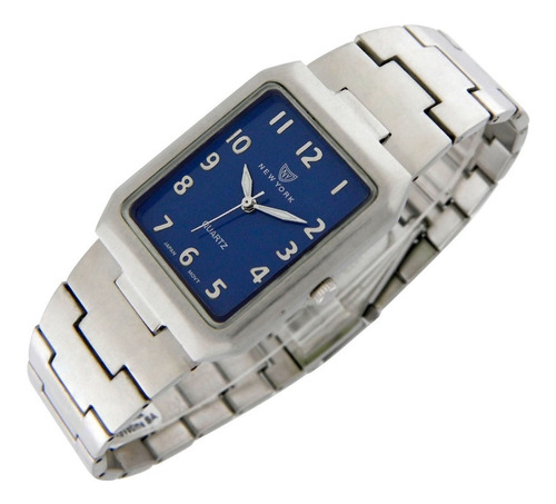Reloj New York Hombre Ny024 Rectangular Malla Y Caja Metal