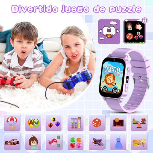 Relojes Inteligentes Para Niños Regalo 1.83'' Pantalla Táctil Con Aprendizaje 30 Juegos Educativos Cámara