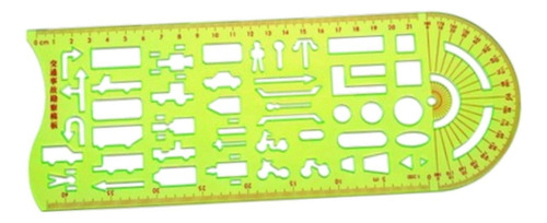 Plantilla De Dibujo De Regla De Dibujo De Accidente De Verde