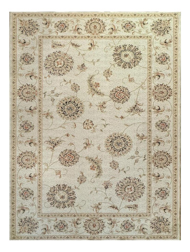 Tapete Sala 100x140 Cm Classico Oriental Zigler Bege Comprimento 140 cm Cor Cinza Largura 100 cm