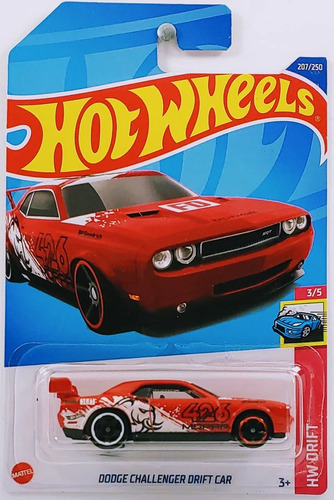 Hot Wheels Dodge Challenger Rojo Linea Drift 3/5