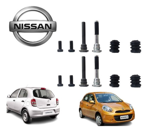 Imagem 4 de 12 de Par Reparo Pino Guia Pinça De Freio Dianteiro Nissan Versa