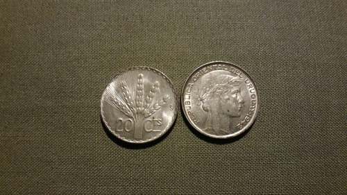Monedas De Plata 20 Centesimos De 1942 Llamadas Chanchitas