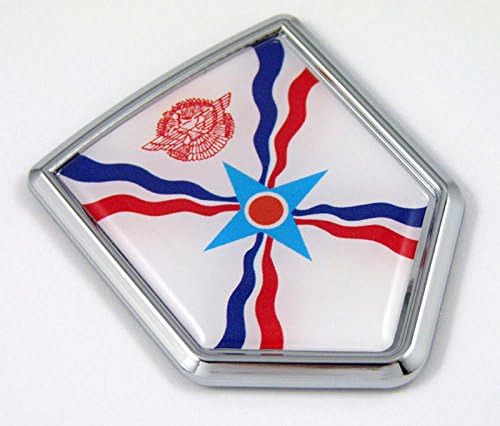 Emblema Cromado Con Bandera Asiria De Asiria Con Calcomanía 