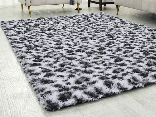 Alfombra Decorativa Animal Print .tela Peluche Pelo Largo