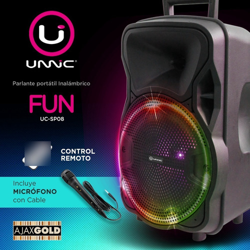 Imagen 3 de 10 de Parlante Portatil Bluetooth Karaoke Recargable Fm+ Microfono