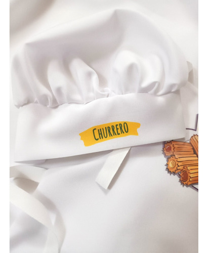 Delantal Y Gorro De Cocina Para Niño Personalizado Blanco Liso