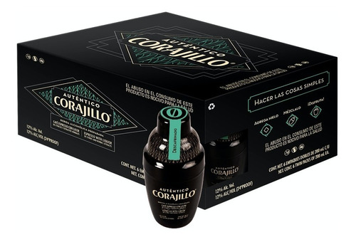 Auténtico Corajillo Descafeinado Caja Con 12 Piezas 100ml