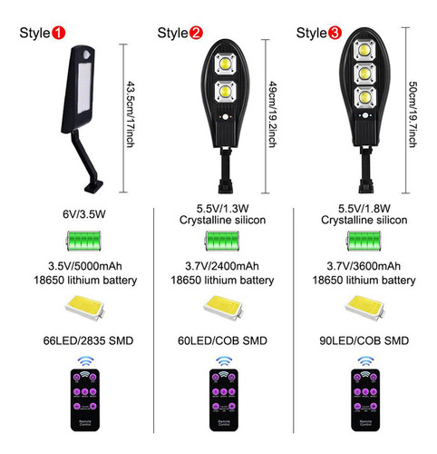 L Mejora Las Luces Solares Al Aire Libre 60 Led 3 Modos De