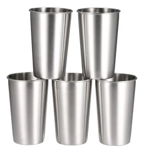 / Set De 5 Vasos De Cerveza De Acero Inoxidable