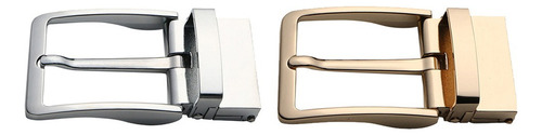 Hebilla De Cinturón Rectangular Reversible Metal Con Pin