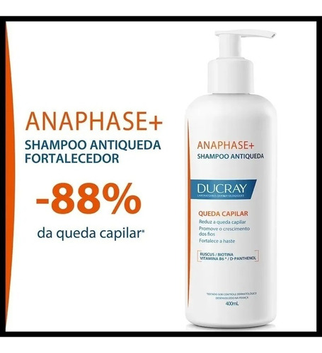 Anaphase + Ducray 400mL Shampoo fortalecedor antiqueda