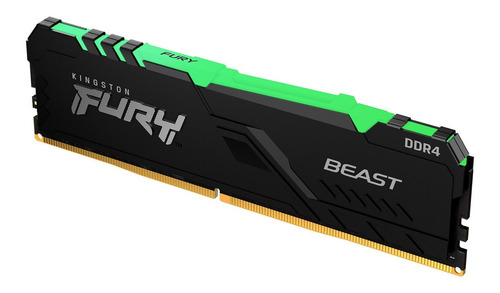 Imagen 1 de 1 de Memoria RAM Fury Beast DDR4 RGB gamer color negro 16GB 1 Kingston KF432C16BBA/16