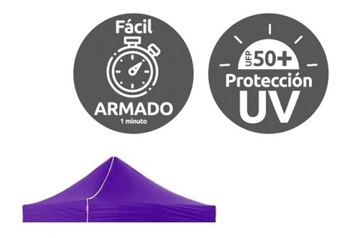 Lona Repuesto De Toldo 3x3 Morado Filtro Uv 