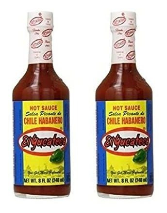 El Yucateco Chile Habanero Salsa Caliente Botella Rojo, De 8