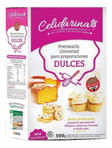 Premezcla Universal Para Dulces Sin Tacc Celidarina X 500 G