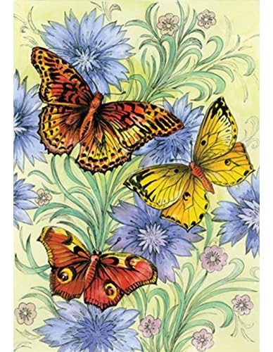 111154 Flowers & Butterflies Butterfly Flag 12x18 Inch ...