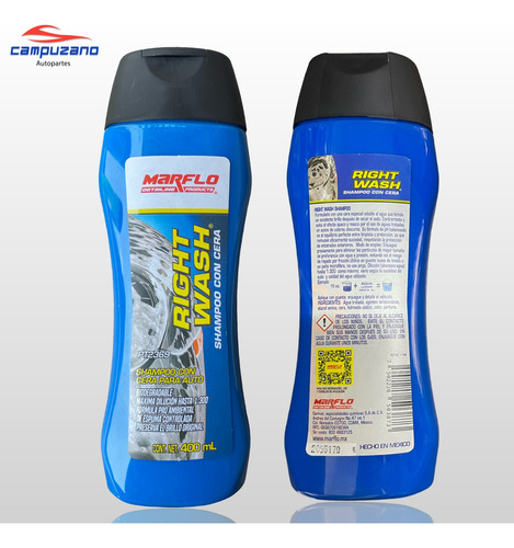 Shampu Automotriz Con Cera Marflo Right Whash 400 Ml