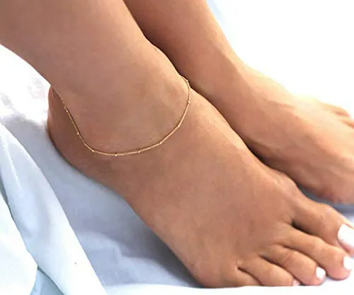Pulsera De Tobillo Mevecco Para Mujer En Cadena De Oro 14k,