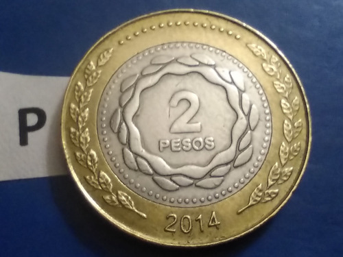 Argentina Dos Pesos En Monedas De Año 2014 Sol Sc 2 Pesos