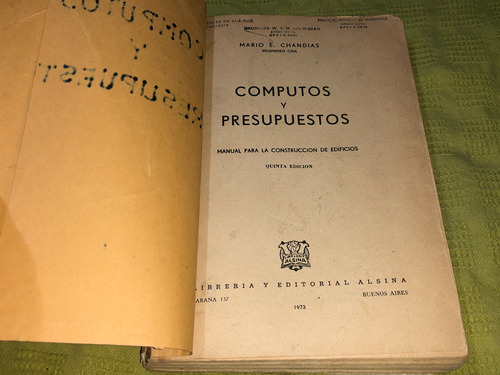 Computos Y Presupuestos - Mario E. Chandías - Alsina