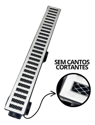 Ralo 6x50 Linear Pluvial Grelha Alumínio Coletor Agua 13pç