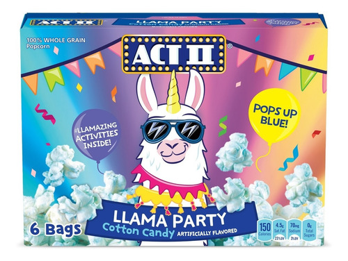 Act Ii Llama Party Cotton Candy 6 Bolsas Importado