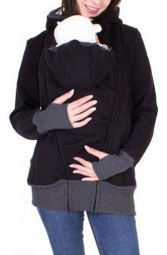Bolsa Portabebés A Rayas Para Mujer, Sudadera Con Capucha Y