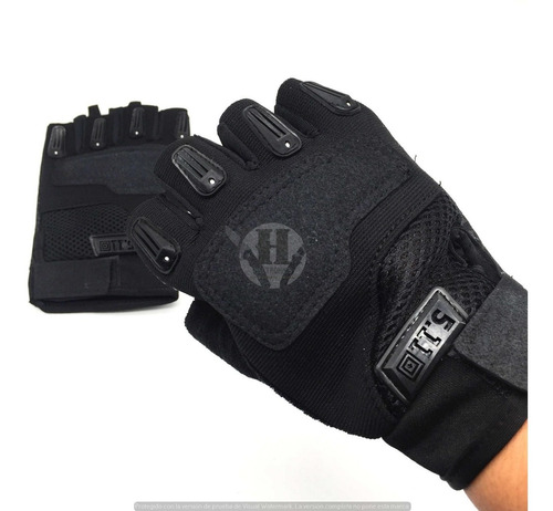 Imagen 4 de 7 de Guantes Tacticos Elastizados Dedo Cortado Red Negro Camo Tan