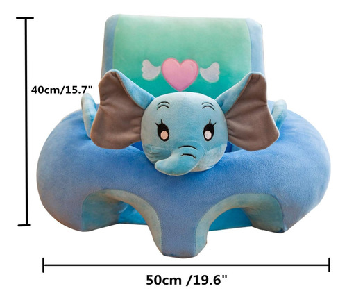Bebé Sillón Soporte Sentar Dinosaurio Perrito Cerdito Conejo Azul Acero