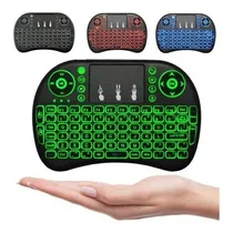 Comprar Teclado Mini Inalambrico Smart Tv Control Remoto Luz Rgb 
