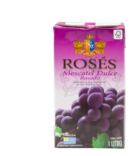 Vino Rosés Caja Tetra 1 Litro Moscatel Dulce Pack X 12 Unid.