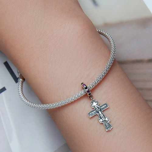 Charm Dije Plata 925 Cruz Crucifijo Cristo / Todojoyas