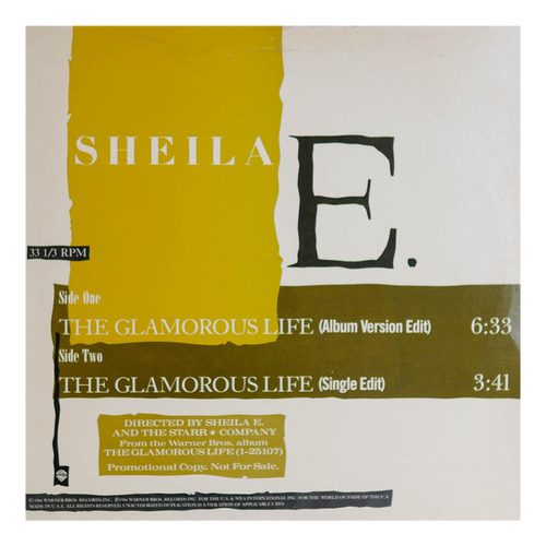 Sheila E - The Glamorous Life(album Version) 12  Maxi Single