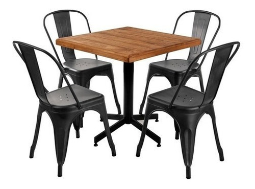 Imagen 6 de 10 de Silla Vintage Tolix, Gl Estructura Color Negro Mate, 6 Unidades, Una Sola Pieza Hierro