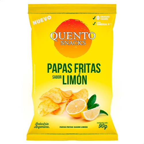 Imagen 2 de 10 de Papas Fritas Limon Quento Snacks 90g - 01mercado