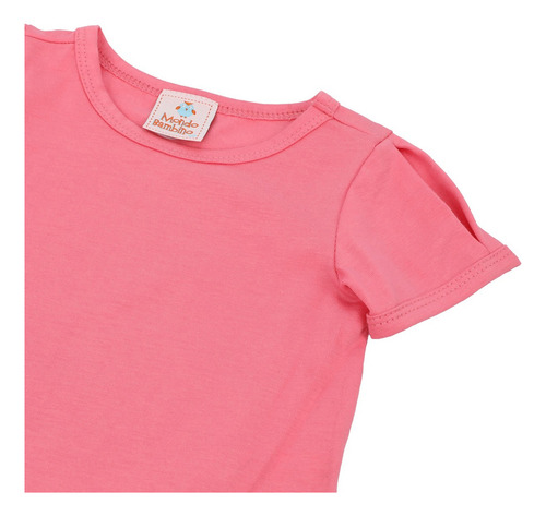 Conjunto Overol Flor Y Playera Mondo Bambino Para Bebé Niña Rosa Flores 12 M