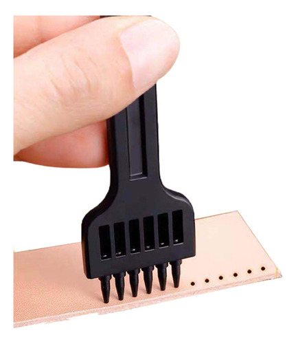 Perforadora De Cuero Durable Para Coser 4 Mm 6 Puntas Negro