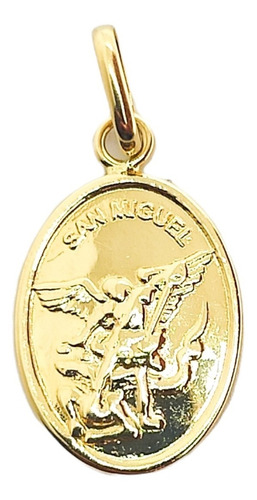 Medalla San Miguel Arcángel Oro Italiano Ley 750 18k 1.6cm