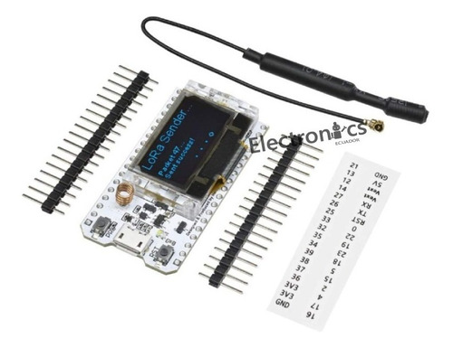 Imagen 1 de 3 de Lora Esp32 Sx1276 868 915mhz Oled 0.96 Wifi Arduin Electroni