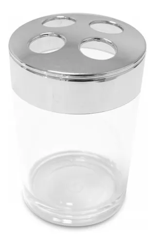 Vaso Porta Cepillo De Dientes Acrilico Metal Baño