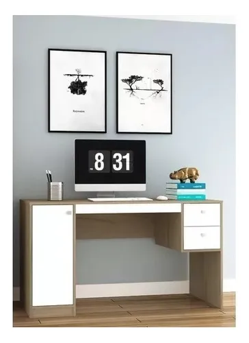 Escritorio Linea Premium Muebles Web 2933 Mdp Avena/blanco